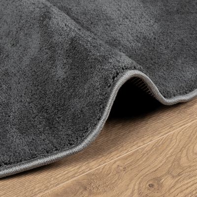 vidaXL Tapis OVIEDO à poils courts anthracite Ø 100 cm