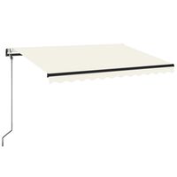 vidaXL Auvent automatique avec capteur de vent et LED 350x250 cm Crème