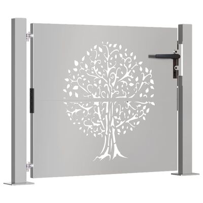 vidaXL Portail de jardin 105x105 cm acier corten conception de l'arbre