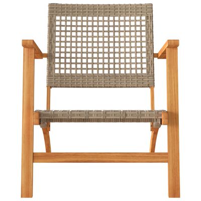 vidaXL Chaises de jardin lot de 2 beige résine tressée bois d’acacia