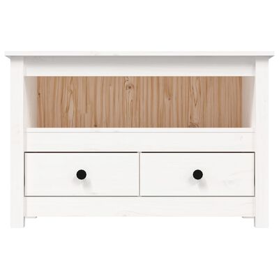 vidaXL Meuble TV Blanc 79x35x52 cm Bois de pin massif