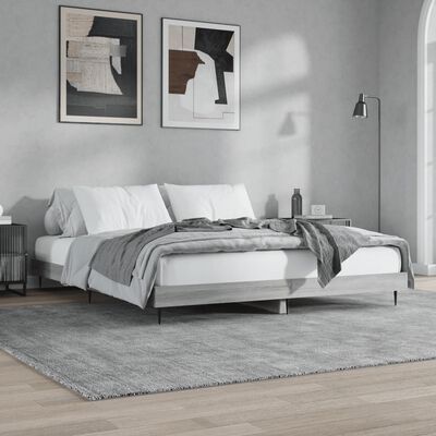 vidaXL Cadre de lit sans matelas sonoma gris 140x200 cm