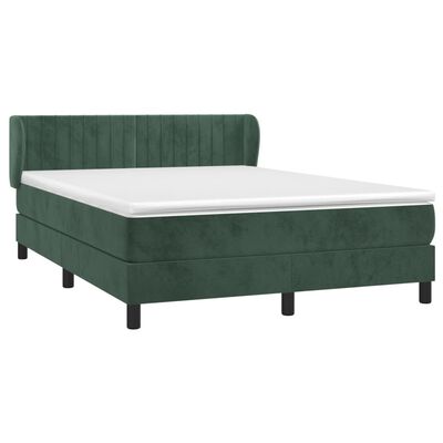 vidaXL Sommier à lattes de lit et matelas Vert foncé 140x200cm Velours