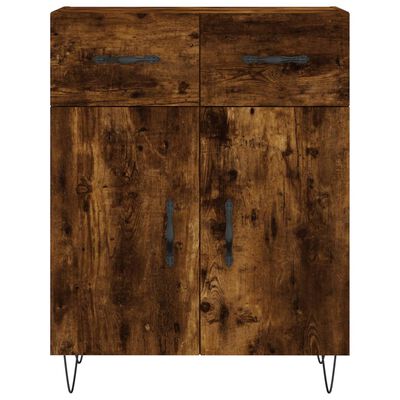 vidaXL Buffet haut Chêne fumé 69,5x34x180 cm Bois d'ingénierie