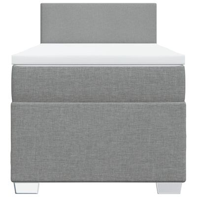 vidaXL Sommier à lattes de lit avec matelas Gris clair 100x200cm Tissu