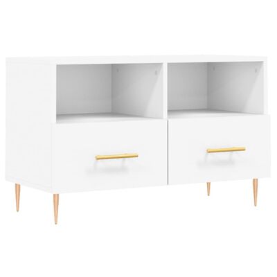 vidaXL Meuble TV Blanc 80x36x50 cm Bois d'ingénierie