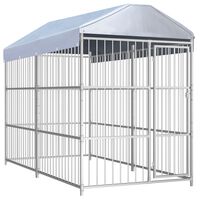 vidaXL Chenil d'extérieur avec toit pour chiens 300 x 150 x 200 cm