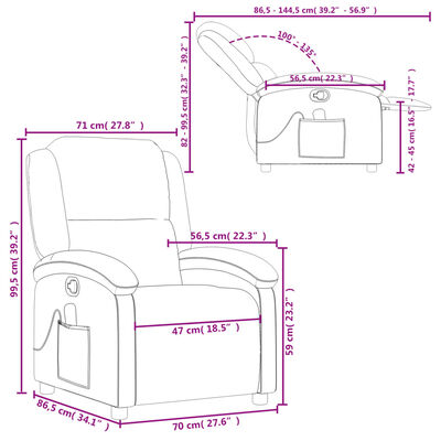 vidaXL Fauteuil de massage inclinable jaune velours