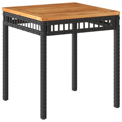 vidaXL Ensemble de bistro 3 pcs noir résine tressée et bois d'acacia