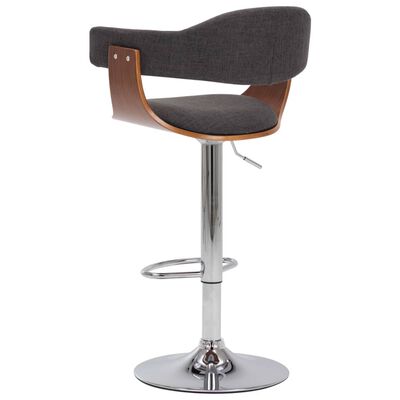 vidaXL Chaises de bar lot de 2 gris bois courbé et tissu