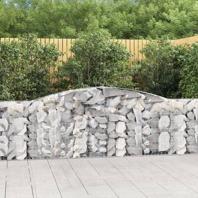 vidaXL Paniers à gabions arqués 6 pcs 400x30x100/120 cm Fer galvanisé