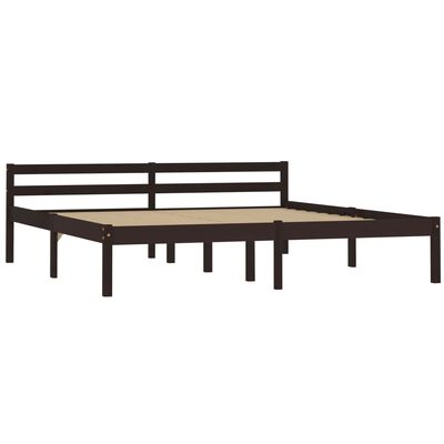 vidaXL Cadre de lit sans matelas marron foncé pin massif 160x200 cm