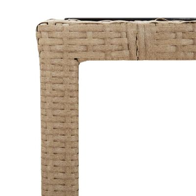 vidaXL Ensemble de bistro de jardin 3 pcs coussins beige poly rotin