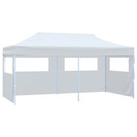 vidaXL Tente de réception pliable avec parois 3 x 6 m Acier Blanc