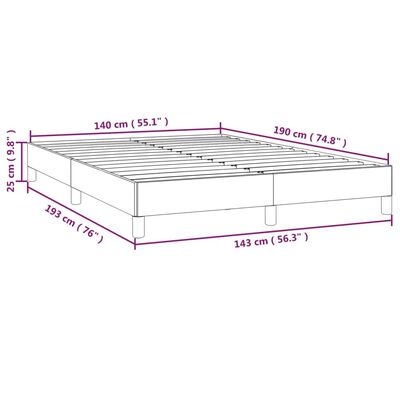 vidaXL Cadre de lit sans matelas bleu 140x190 cm tissu