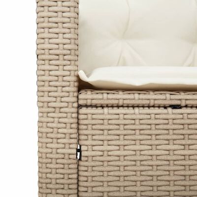 vidaXL Ensemble de bistro 3 pcs coussins beige résine tressée acacia