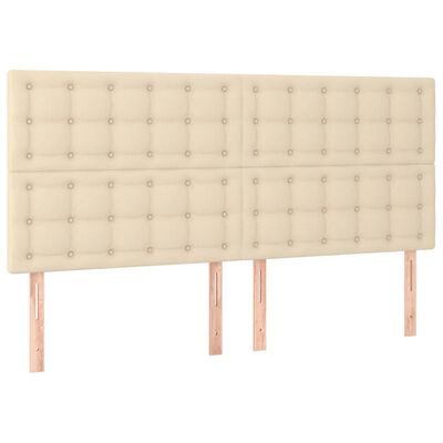 vidaXL Sommier à lattes de lit avec matelas Crème 160x200 cm Tissu