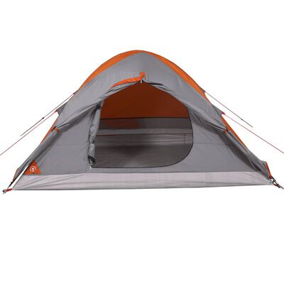 vidaXL Tente de camping à dôme 2 personnes gris et orange imperméable