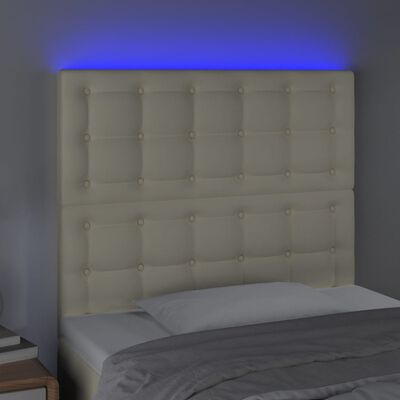 vidaXL Tête de lit à LED Crème 100x5x118/128 cm Similicuir