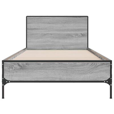 vidaXL Cadre de lit sans matelas sonoma gris 90x190 cm