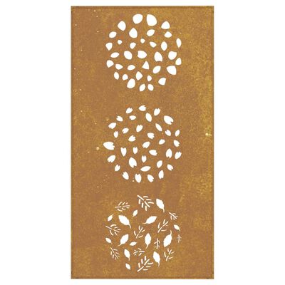 vidaXL Décoration murale jardin 105x55 cm acier corten design feuille