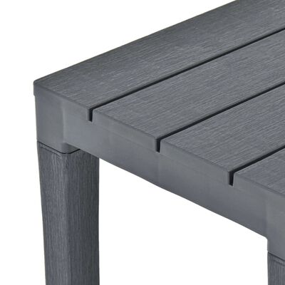 vidaXL Table de jardin avec 2 bancs Plastique Anthracite