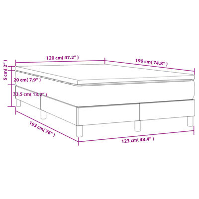 vidaXL Sommier à lattes de lit avec matelas noir 120x190 cm similicuir