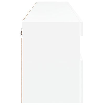 vidaXL Meubles TV muraux avec lumières LED 2 pcs blanc 60x30x40 cm