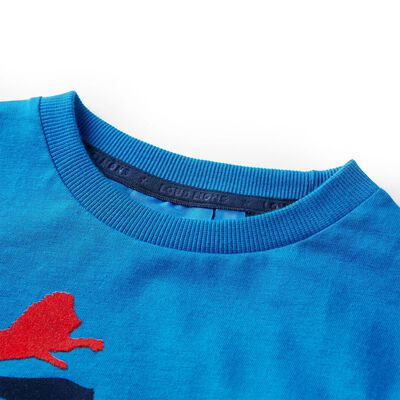 T-shirt enfants manches longues bleu cobalt 128