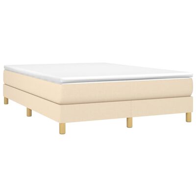 vidaXL Sommier à lattes de lit avec matelas Crème 140x200 cm Tissu