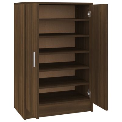 vidaXL Meuble à chaussures Chêne marron 60x35x92 cm Bois d'ingénierie