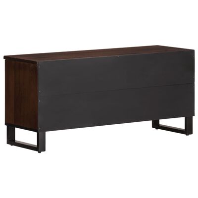 vidaXL Meuble TV marron 100x34x46 cm bois massif manguier