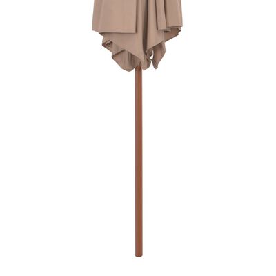 vidaXL Parasol d'extérieur avec mât en bois 270 cm taupe