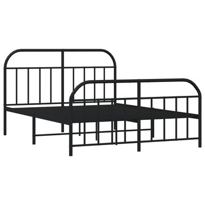 vidaXL Cadre de lit métal sans matelas avec pied de lit noir 183x213cm