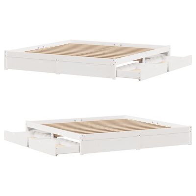 vidaXL Cadre de lit sans matelas blanc 180x200 cm bois massif de pin