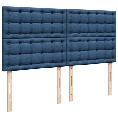 vidaXL Sommier à lattes de lit avec matelas Bleu 180x200 cm Tissu