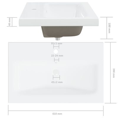 vidaXL Ensemble de meubles de salle de bain Blanc Aggloméré