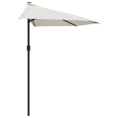 vidaXL Parasol de balcon avec mât en aluminium Sable 270x144 cm Demi