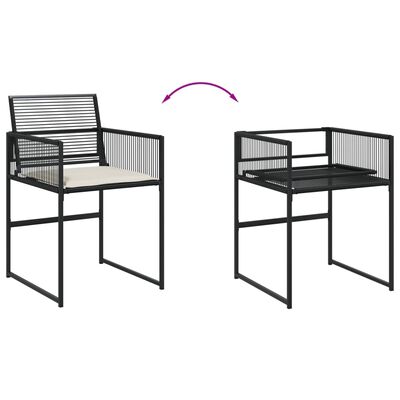 vidaXL Chaises de jardin lot de 4 avec coussins noir résine tressée