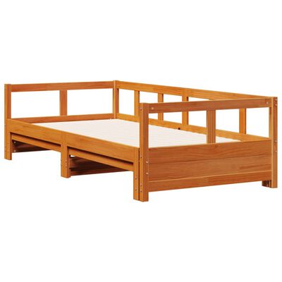 vidaXL Lit de jour sans matelas cire marron 80x200 cm bois pin massif