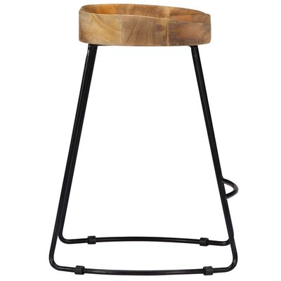 vidaXL Tabourets de bar Gavin lot de 2 bois de manguier solide