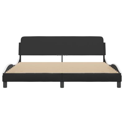 vidaXL Cadre de lit sans matelas noir et blanc 180x200 cm similicuir