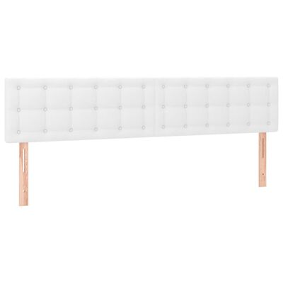 vidaXL Sommier à lattes de lit avec matelas Blanc 200x200cm Similicuir