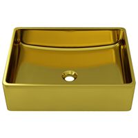 vidaXL Lavabo 41 x 30 x 12 cm Céramique Doré