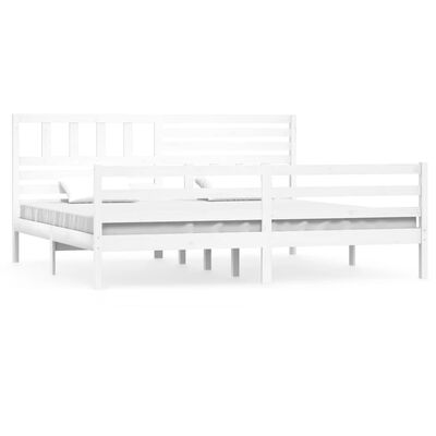 vidaXL Cadre de lit sans matelas blanc 180x200 cm bois massif