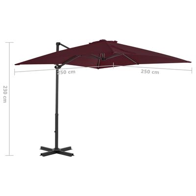 vidaXL Parasol de jardin en porte-à-faux avec mât en aluminium