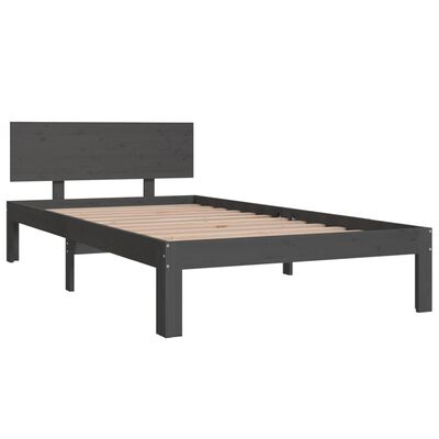 vidaXL Cadre de lit sans matelas bois massif de pin gris 100x200 cm