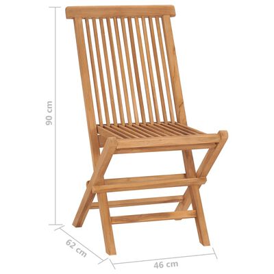 vidaXL Chaises pliables de jardin lot de 6 Bois de teck solide