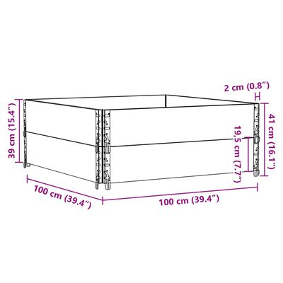 vidaXL Colliers de palette 2 pcs noir 100x100 cm bois de pin solide