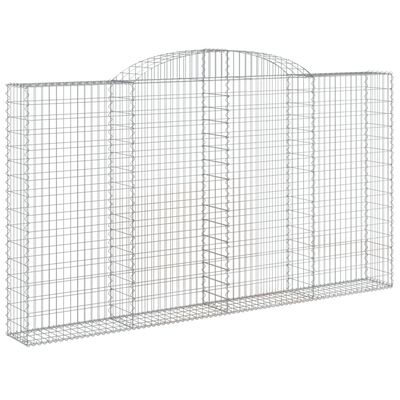 vidaXL Paniers à gabions arqués 2 pcs 300x30x160/180 cm fer galvanisé